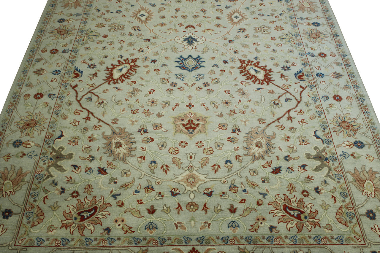 Back of Traditional Agra Ziegler hand-knotted rug