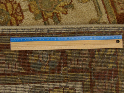 Brown & Beige Persian Kashan rug in room setting