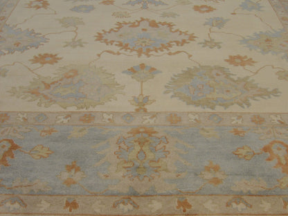 Turk Oushak Natural Dye rug corner detail