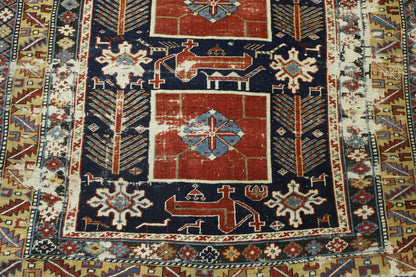 Full view of Traditional Antique Vintage Hamadan rug