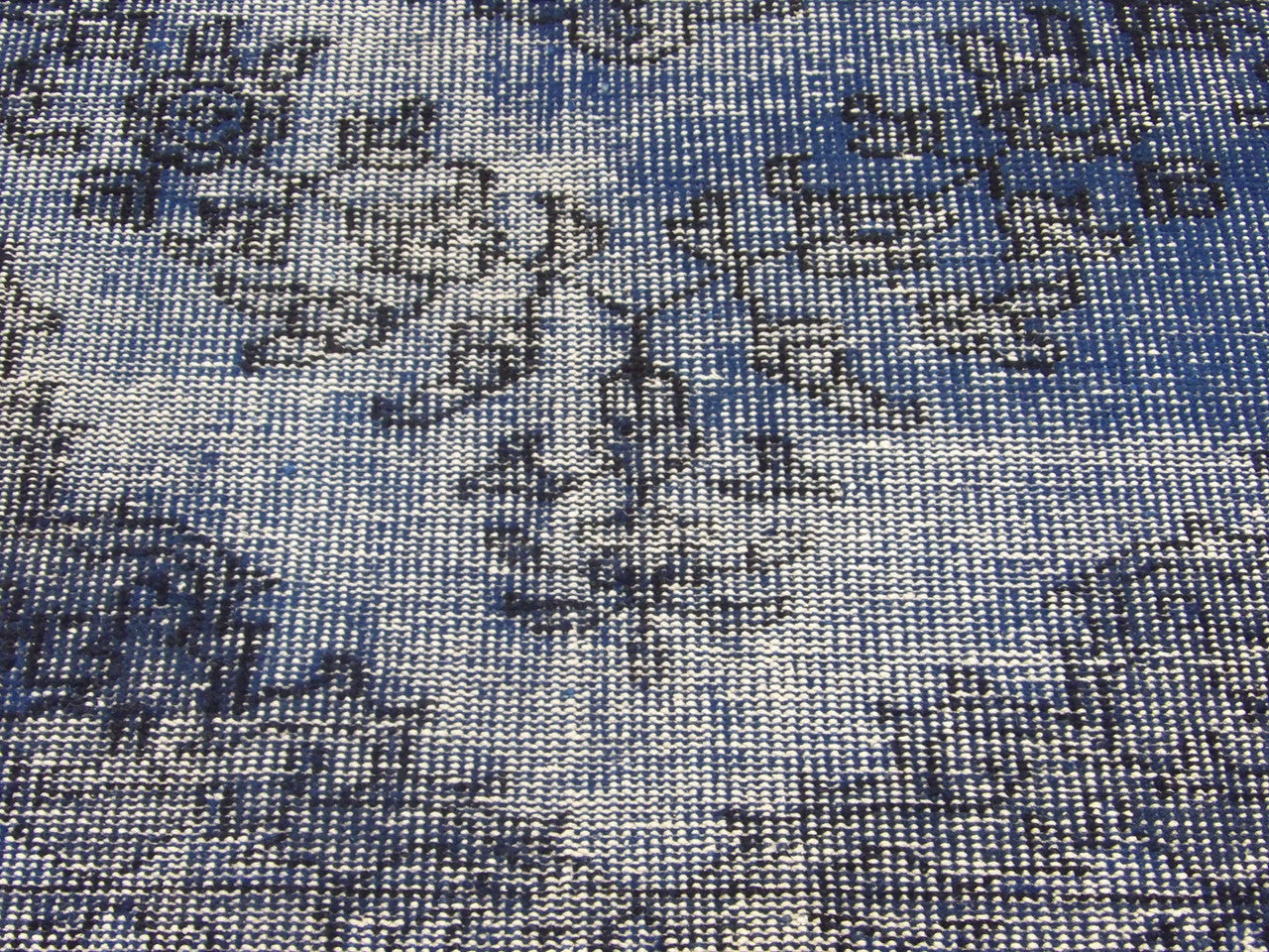 Over Dye Vintage Persian Kerman Design rug border detail