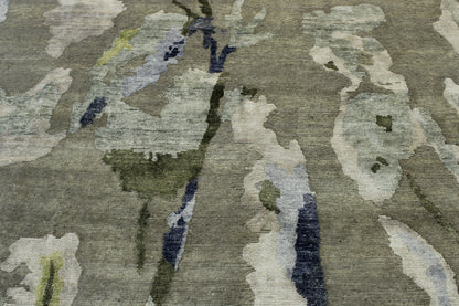 Back of Modern Abstract Broken Design hand-knotted rug