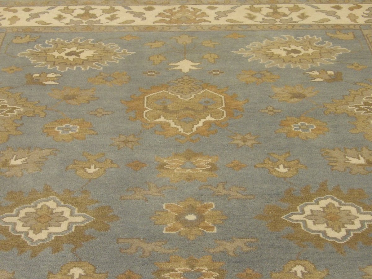 Back of Turk Oushak Wash hand-knotted rug