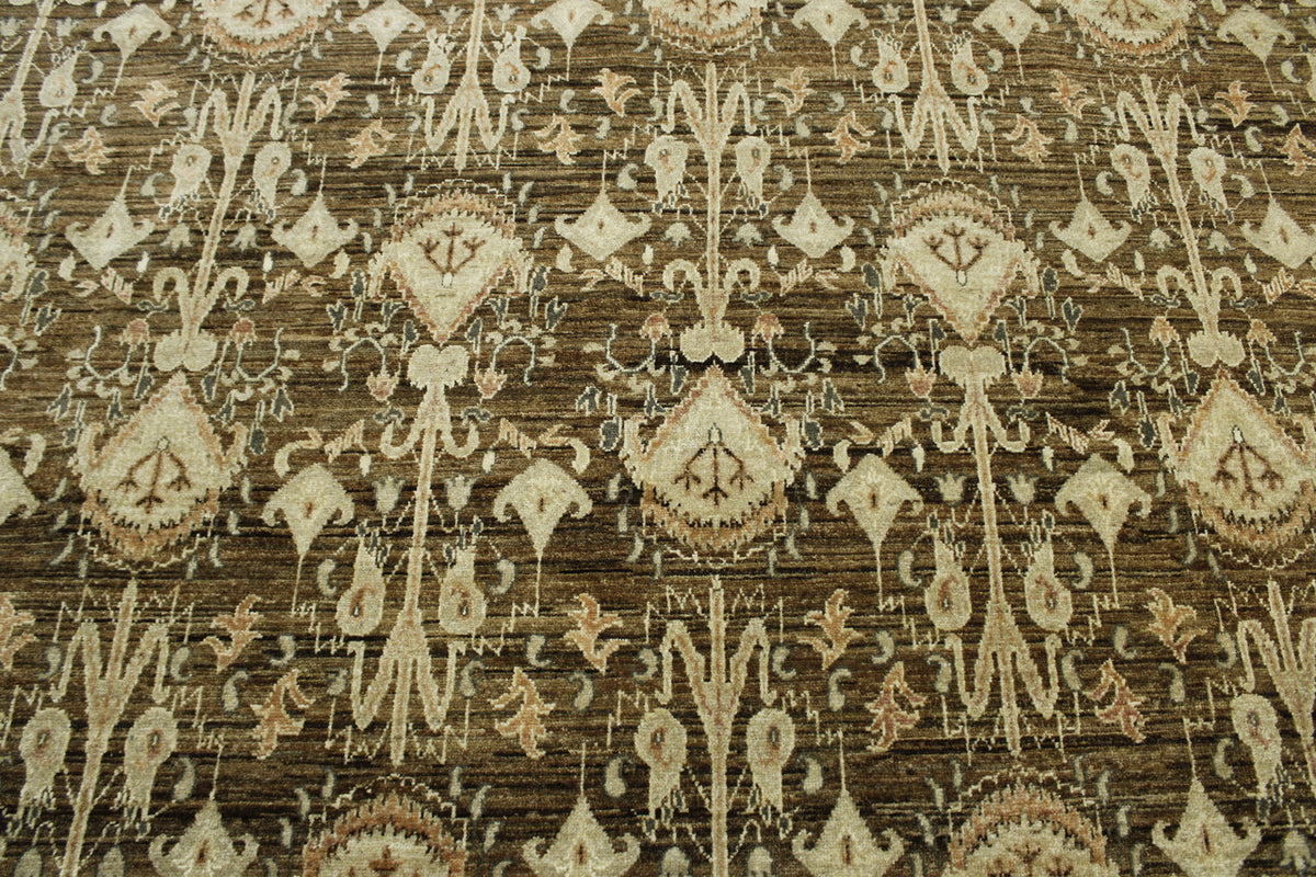 Tribal Vegetable Dye Ikat rug border detail