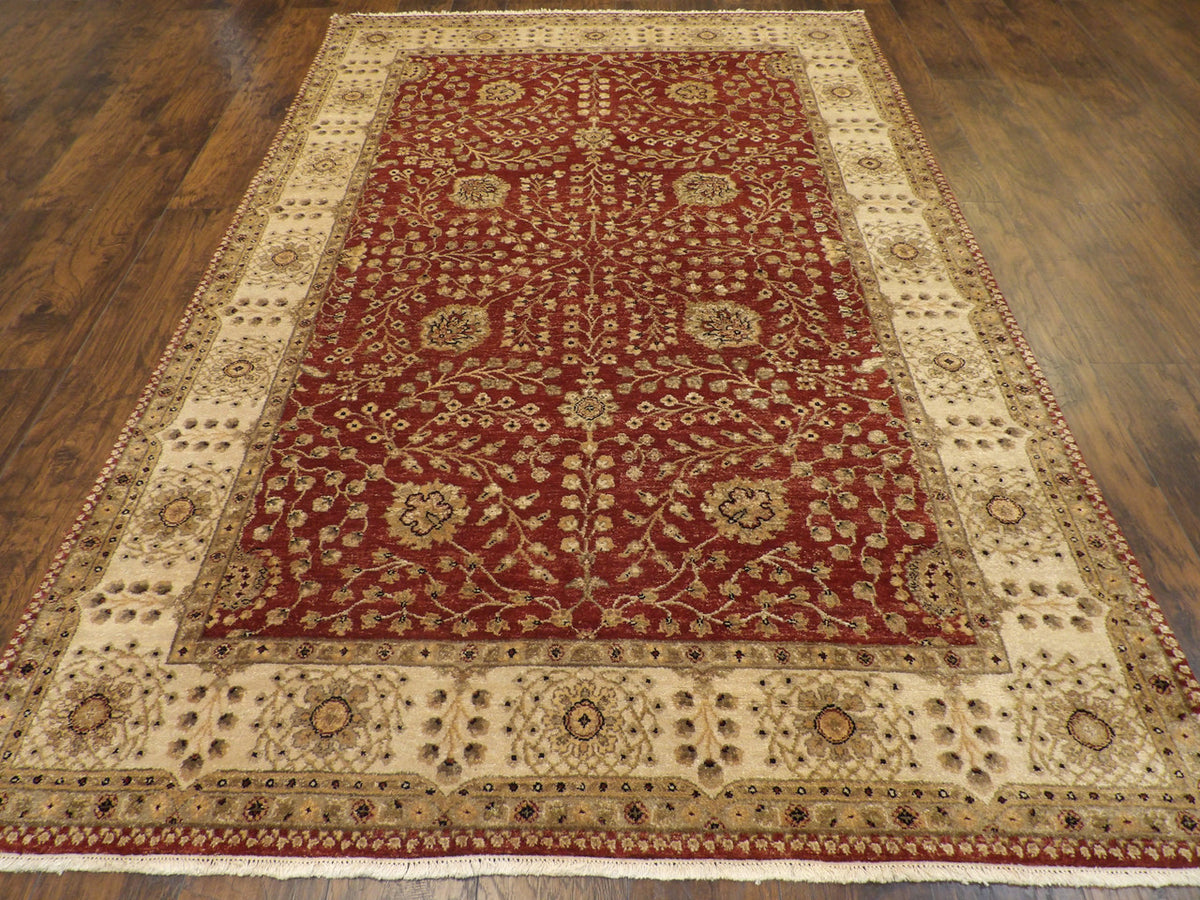 Chobie Antique hand-knotted wool/silk rug in Blue, 6'0" x 9'0", SKU W916