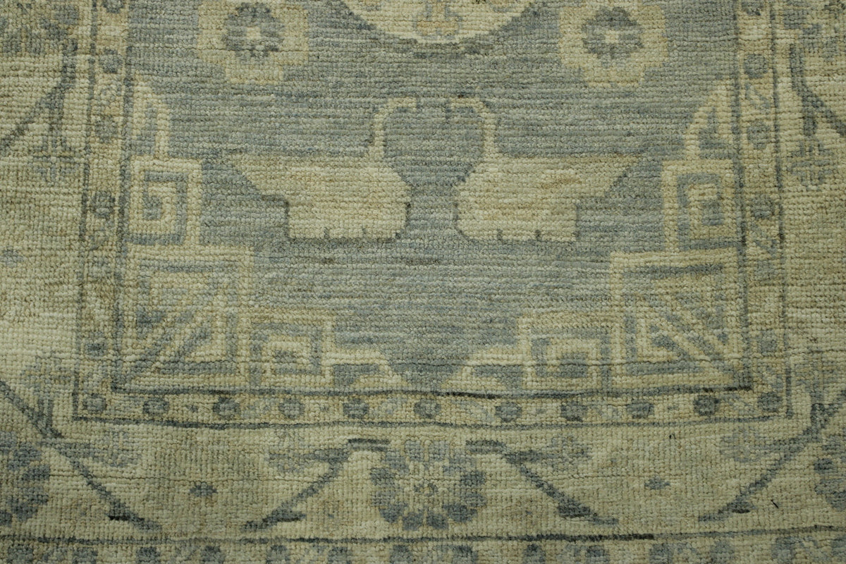 Oushak Wash Chobi rug corner detail