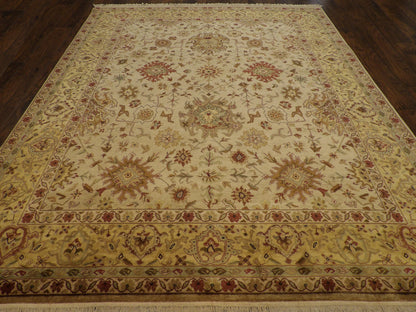 Close-up of fine knotting on Ziegler tie-dye rug