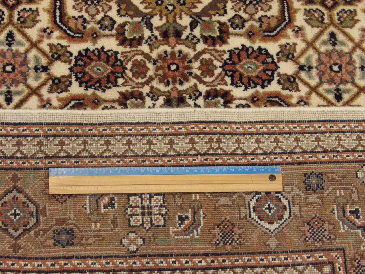 Brown & Beige Persian Herati Mir rug in room setting