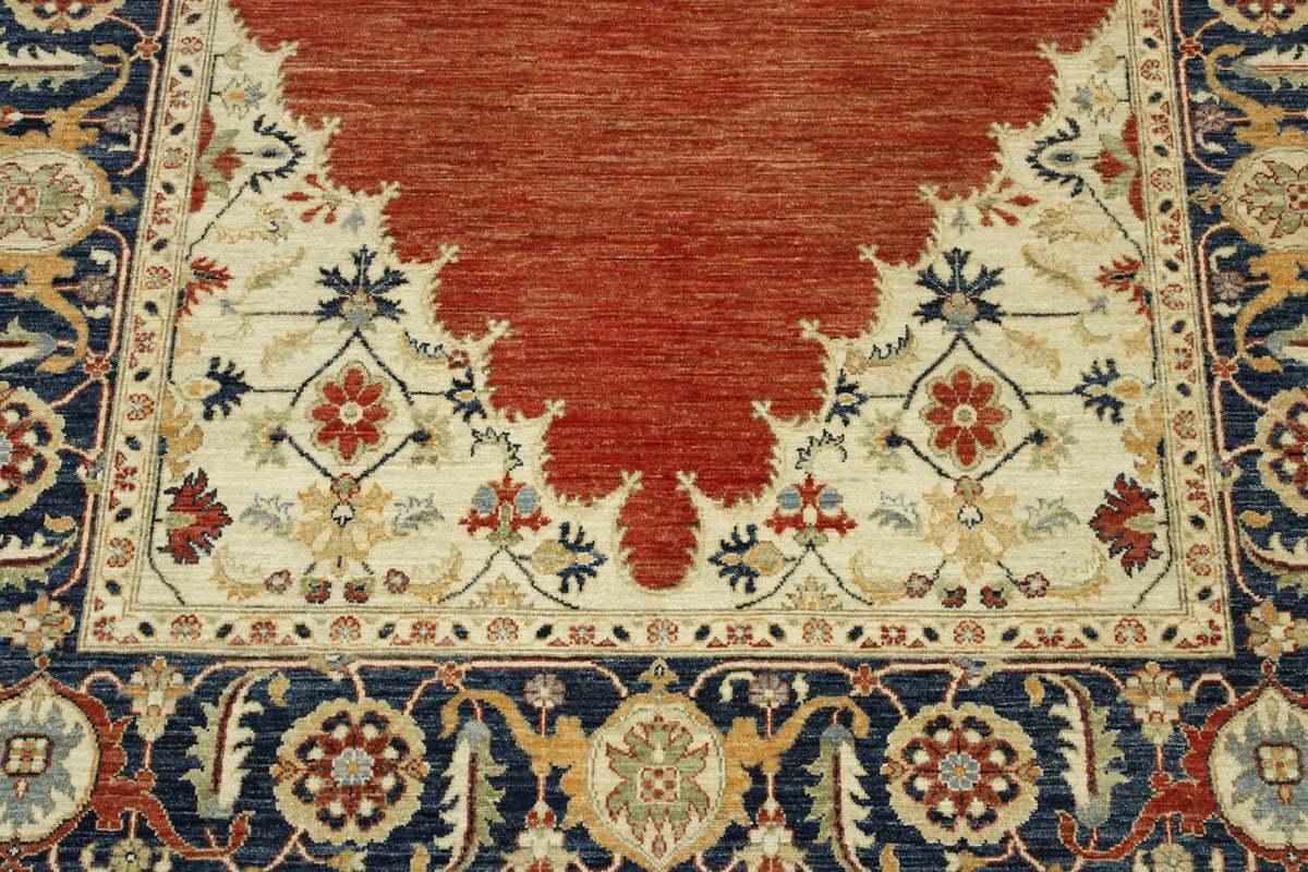 Blue & Red Tribal Fine Sherapi rug in room setting