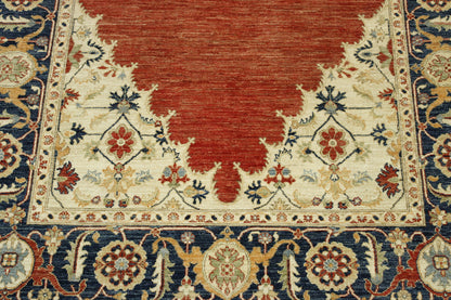 Blue & Red Tribal Fine Sherapi rug in room setting