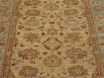 Back of Oushak Chobi Wash hand-knotted rug