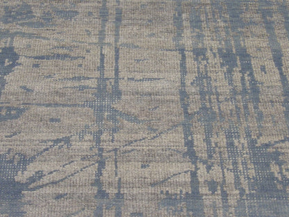 Transitional rug border detail, blue and gray