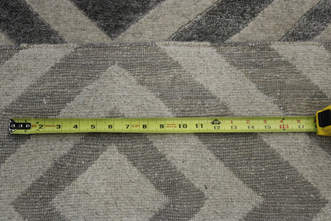 Back of Modern Diamond Design hand-knotted rug