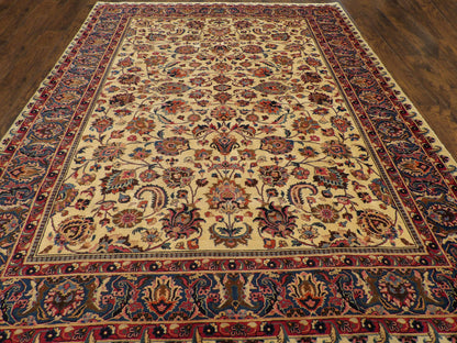 Close-up of wool pile, Blue & Beige rug