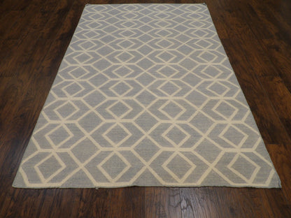 Close-up of wool pile, Gray & Beige rug