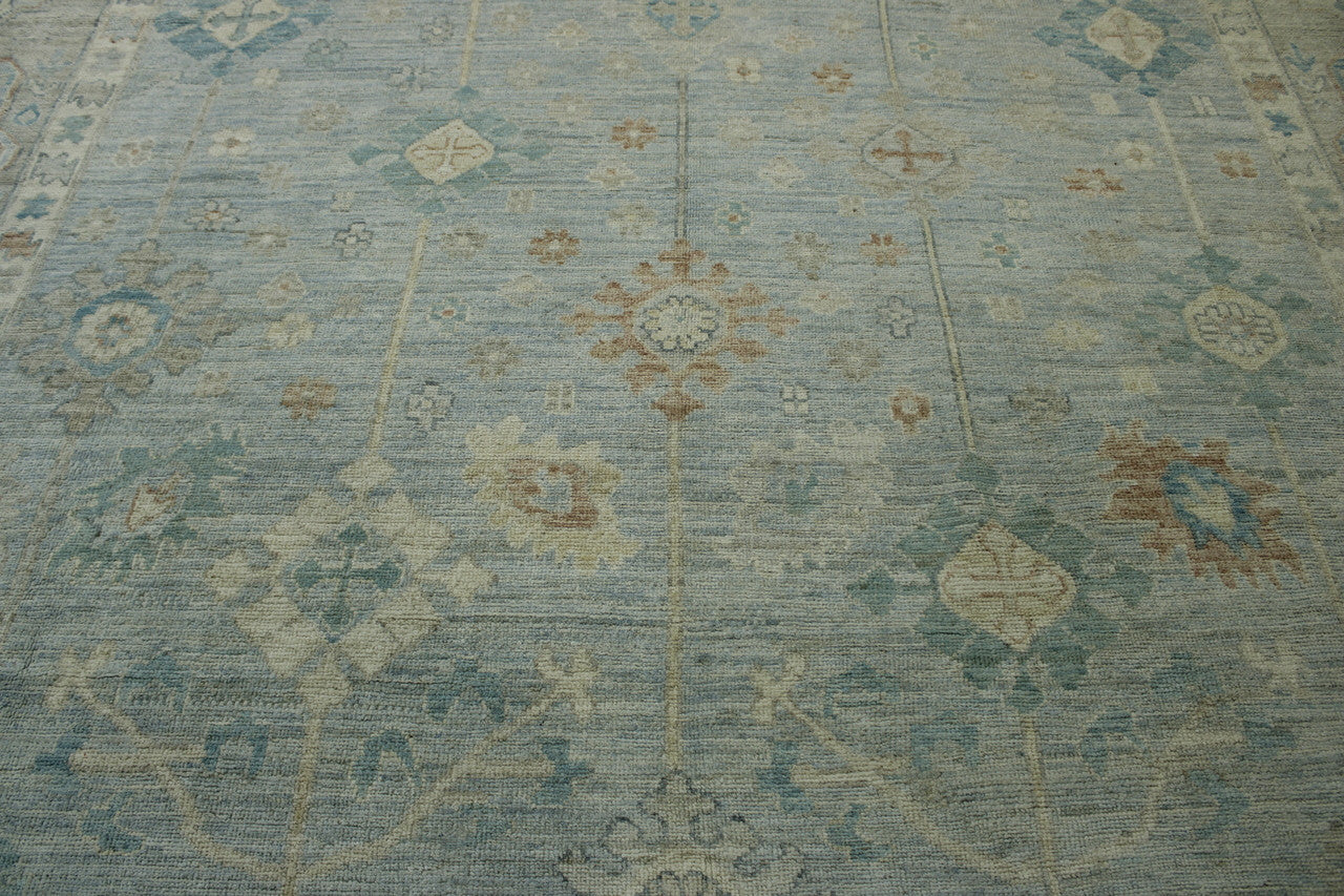 Oushak Wash Chobi rug border detail