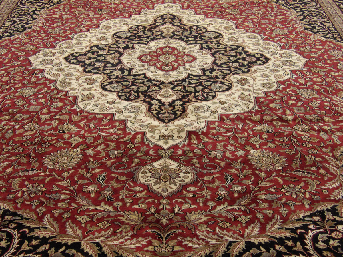 Close-up of wool pile, Black & Red rug