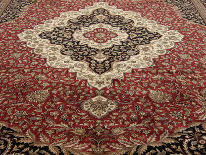 Close-up of wool pile, Black & Red rug