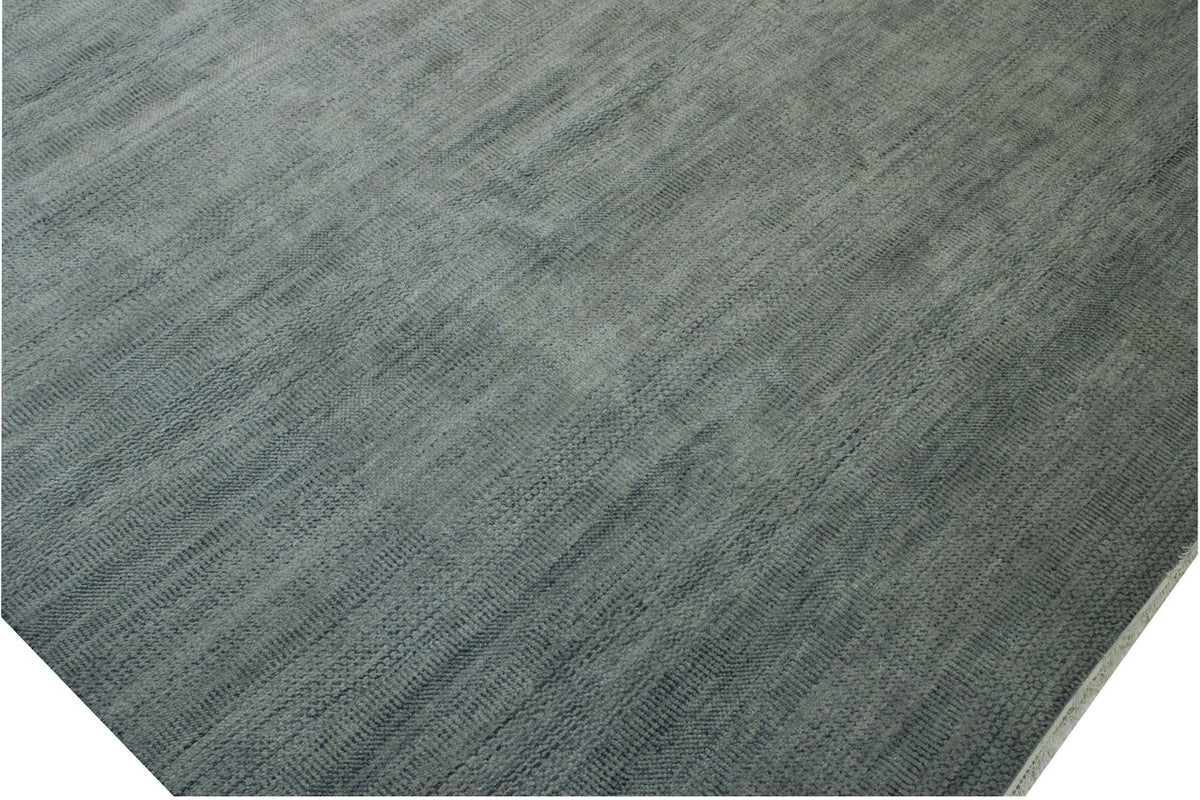 Blue Transitional Grass Design rug in room setting