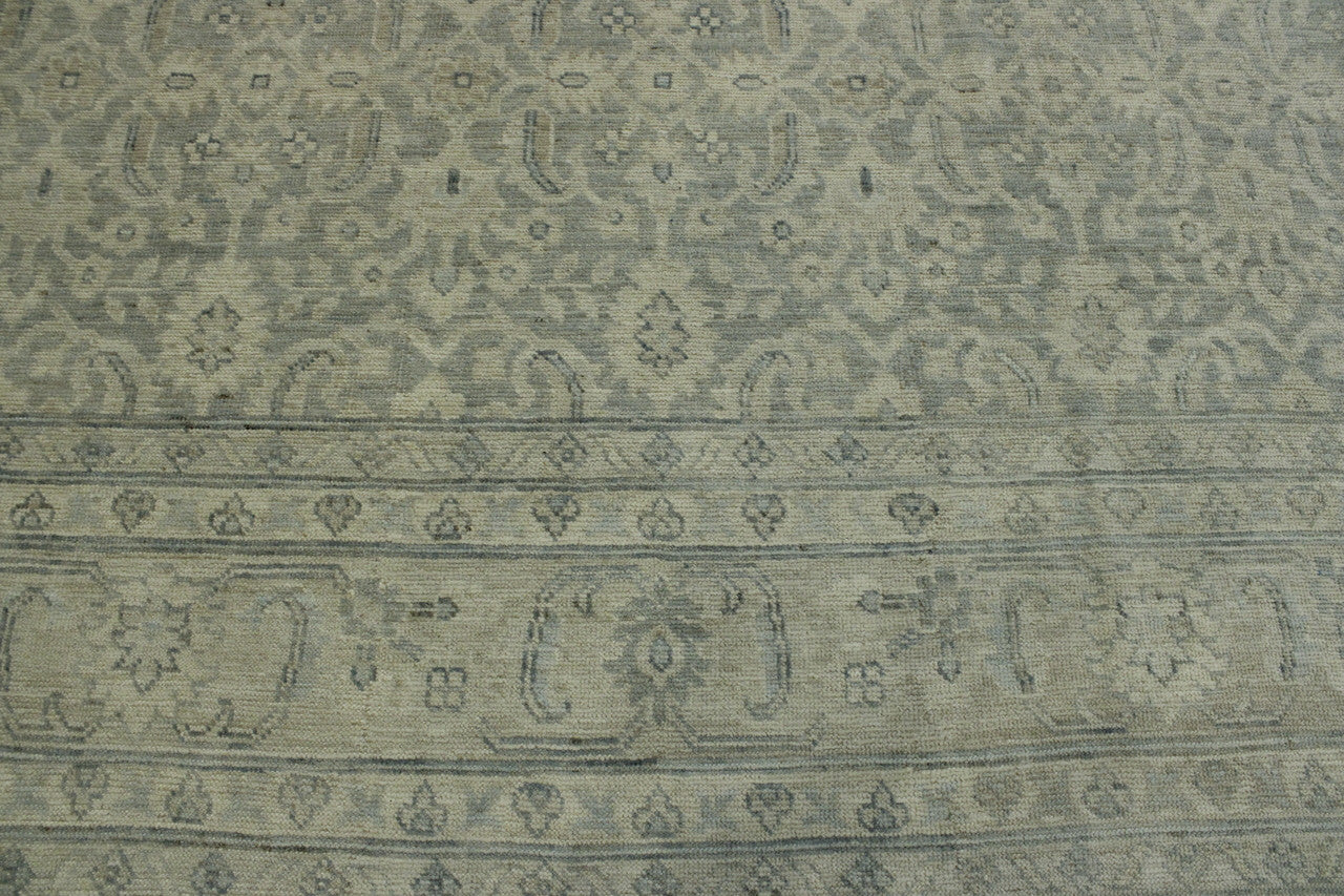 Blue & Gray Oushak Wash Chobi rug in room setting