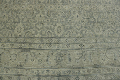 Blue & Gray Oushak Wash Chobi rug in room setting