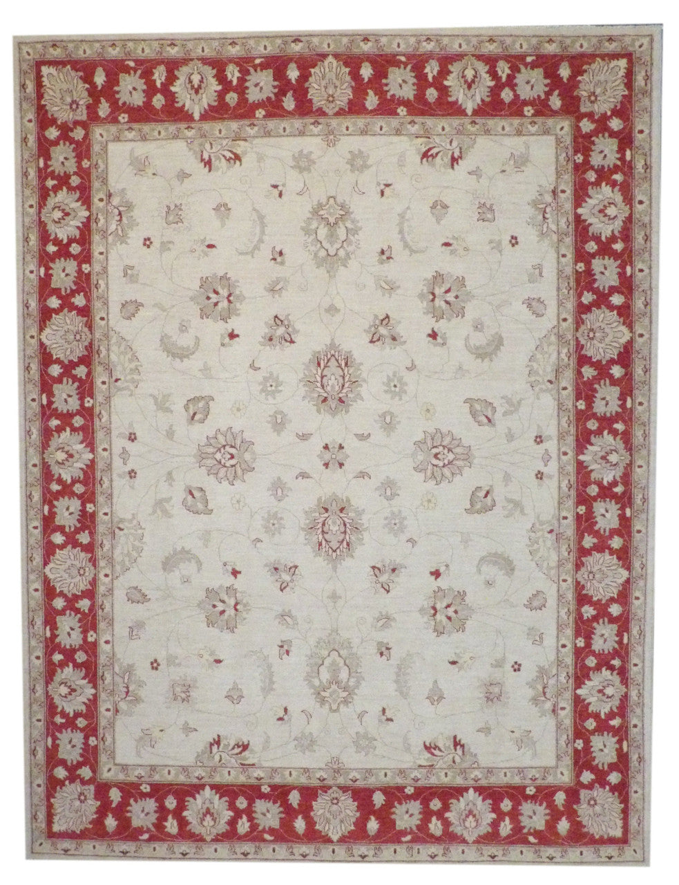 Beige 9'0" x 12'0" Oushak Chobie Natural dye Hand knotted Wool Rug - Sku: w296