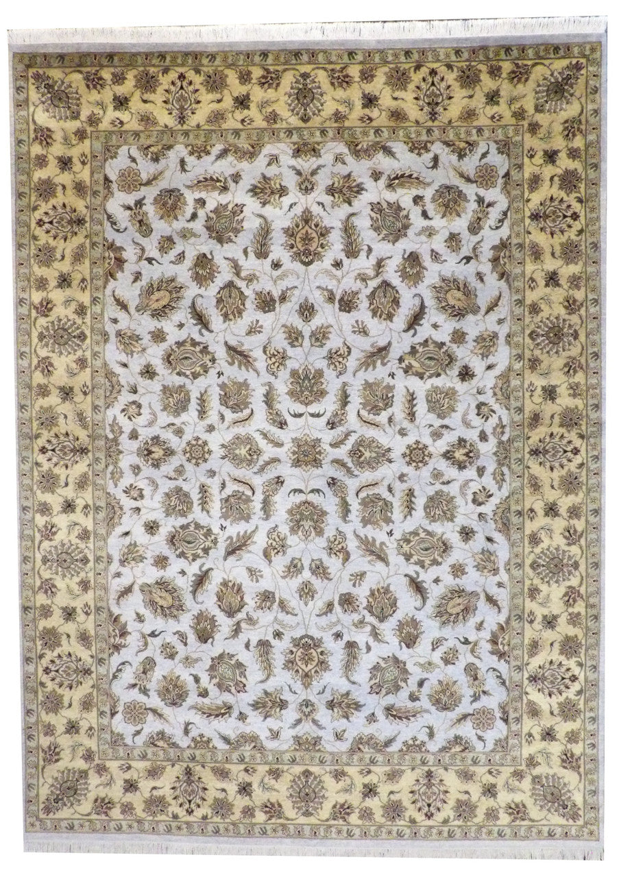 Blue 9'0" x 12'0" Fine Kashan Tie Dye Hand knotted Wool Rug - Sku: w304