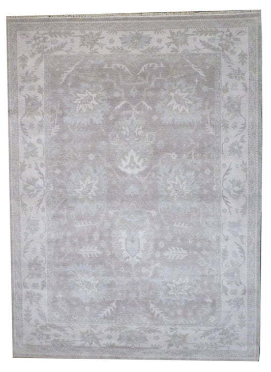 Turk Oushak Natural-dye 9'0"x12'0" Hand-knotted Rug -w11317