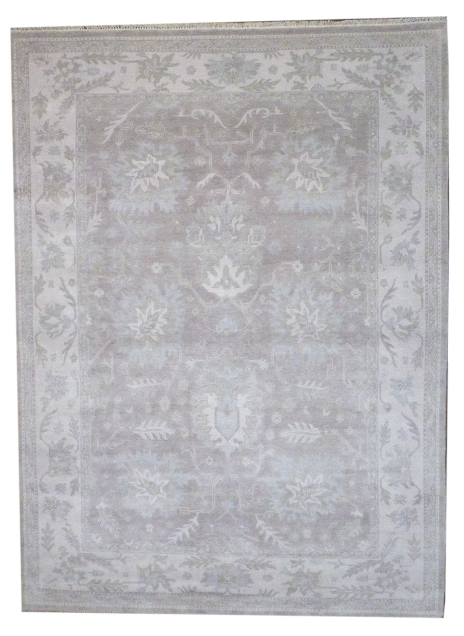 Brown 9'0" x 12'0" Turk Oushak Natural dye Hand knotted Wool Rug - Sku: w11317