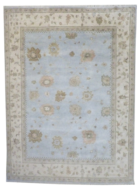 Turk Oushak Natural-dye 9'0"x12'0" Hand-knotted Rug -w306