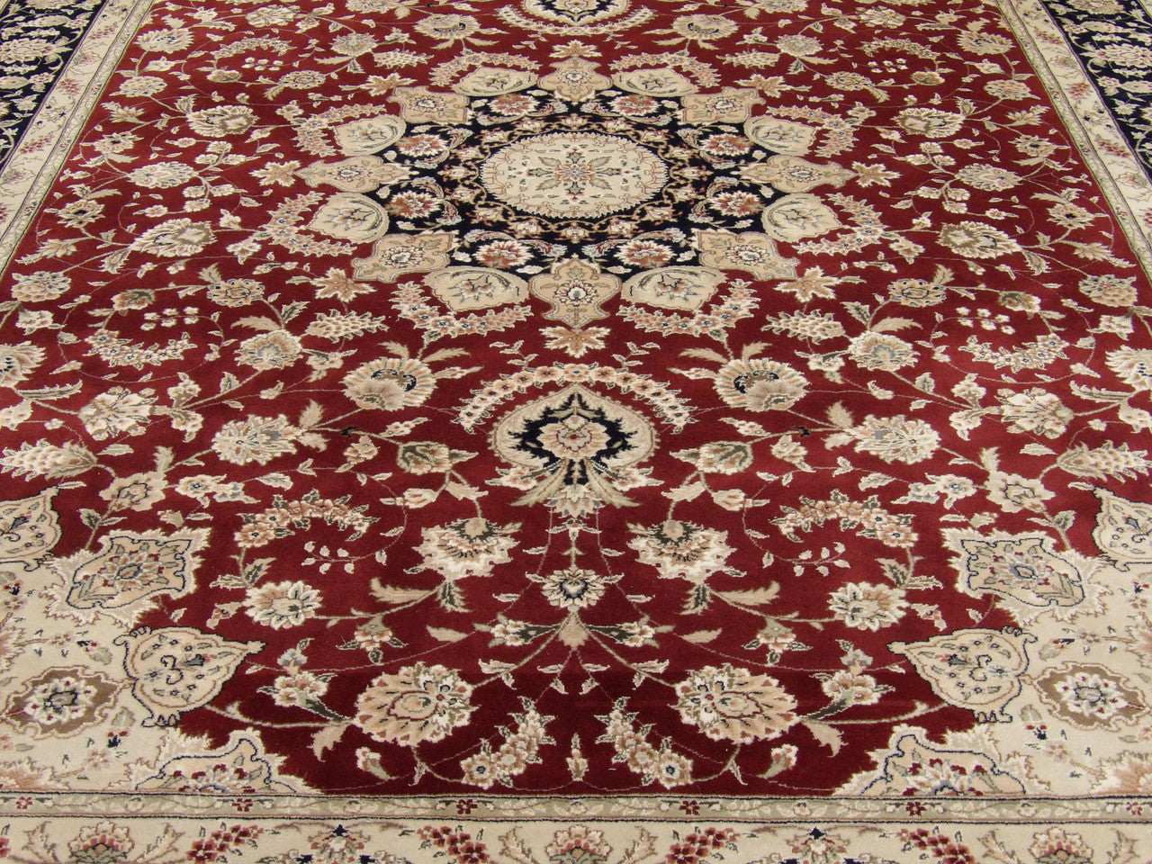Back of Sino Persian Qum hand-knotted rug