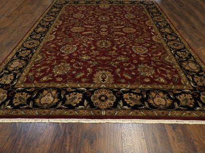 Close-up of wool pile, Black & Red rug