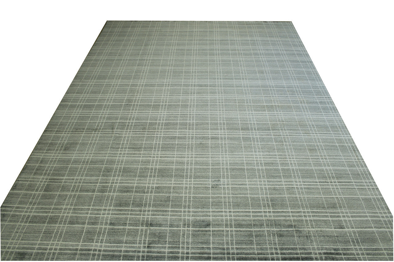Close-up of wool pile, Gray & Beige rug