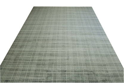 Close-up of wool pile, Gray & Beige rug