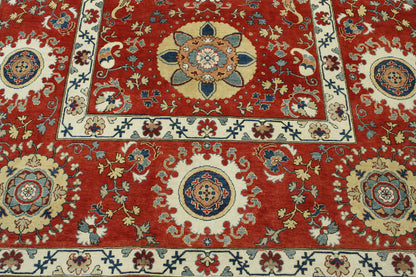 Tribal Suzani rug corner detail