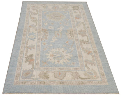 Vintage Oushak rug corner detail