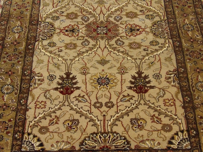 Kashan wool-silk texture close-up