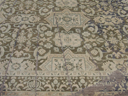 Modern abstract rug border detail, beige and purple