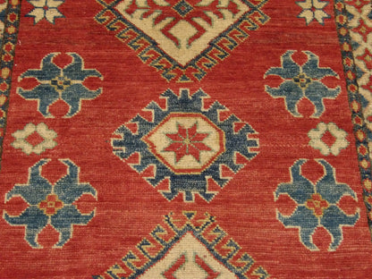Back of Tribal Super Kazak Natural Dye hand-knotted rug