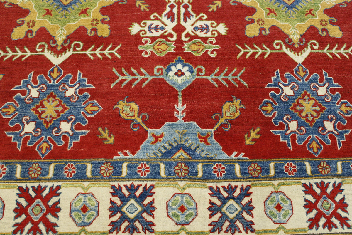 Back of Tribal Super Kazak hand-knotted rug