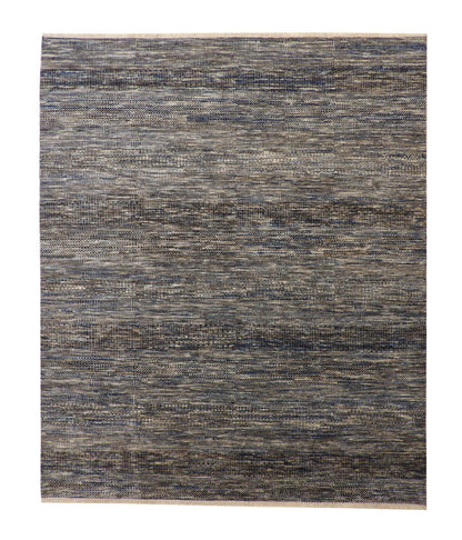 Blue 7'11" x 9'6" Modern Grass Design Hand knotted Wool Rug - Sku: w2148