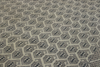 Back of Oushak Silverwash Paisley Design hand-knotted rug
