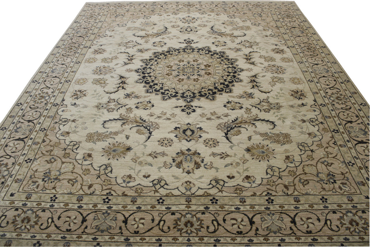 Close-up of wool pile, Beige rug