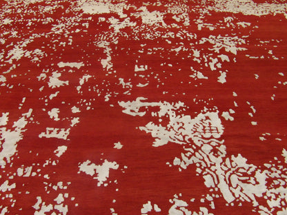 Back of Modern Abstract Broken Design hand-knotted rug