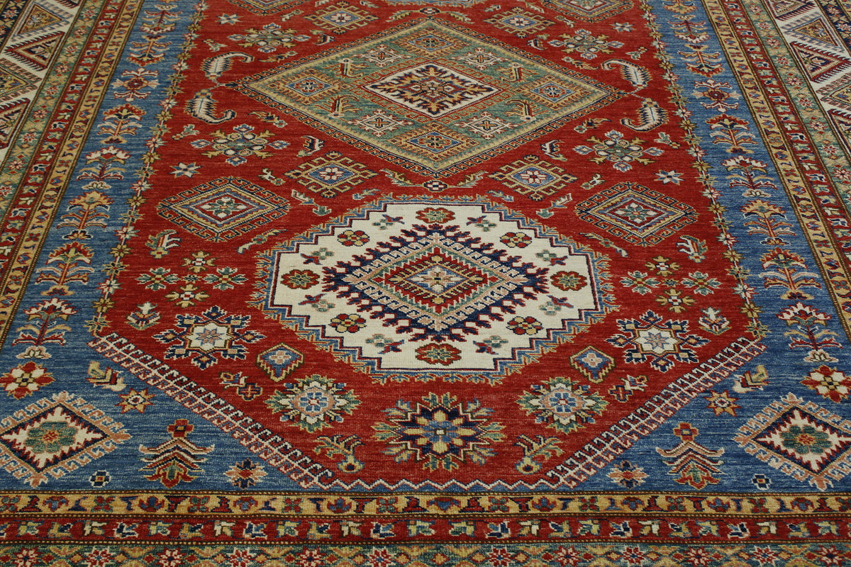Full view of Tribal Super Kazak rug