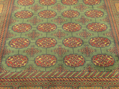 Back of Tribal Bokhara Elephant Print hand-knotted rug
