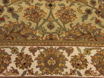 Jaipur Kashan rug border detail, gold and beige