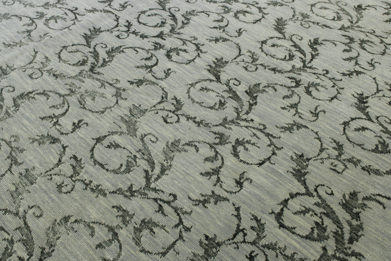 Transitional Floral Design rug corner detail