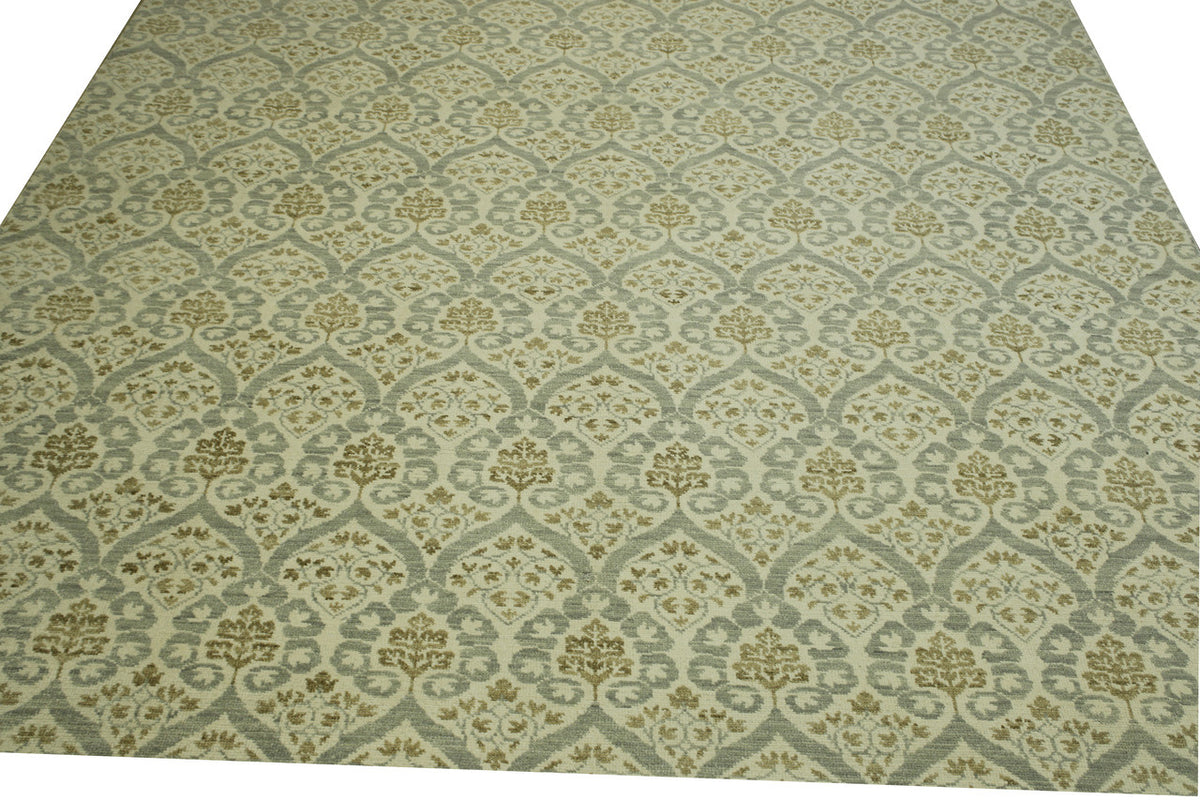 Brown & Gray Tribal Ikat rug in room setting