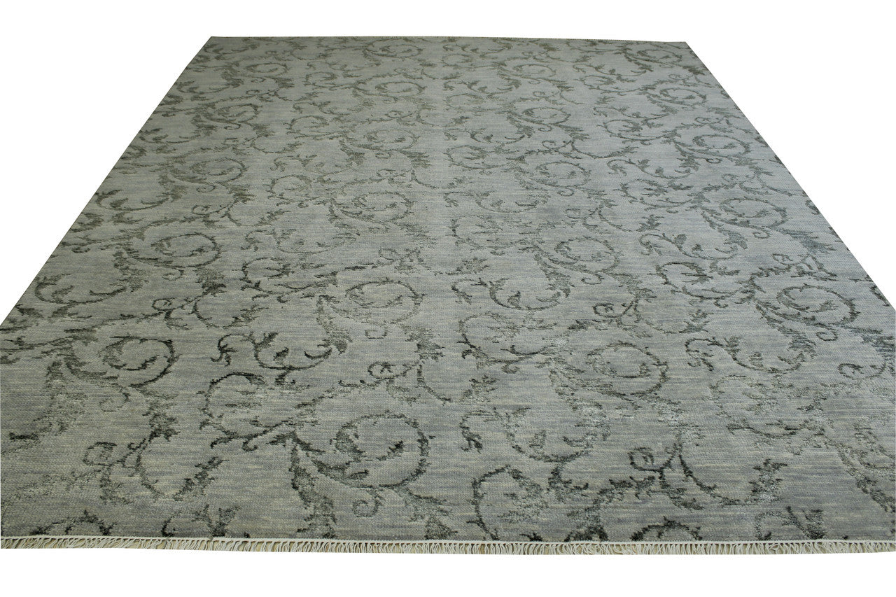 Transitional Floral Design rug border detail